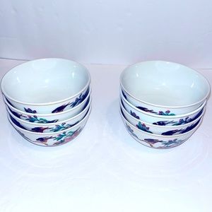 Set of 8 vintage Chinese rice bowls